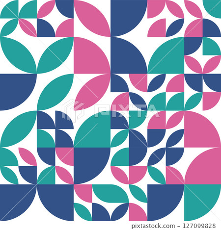 Retro abstract geometric seamless pattern. Retro abstract geometric seamless pattern. 127099828