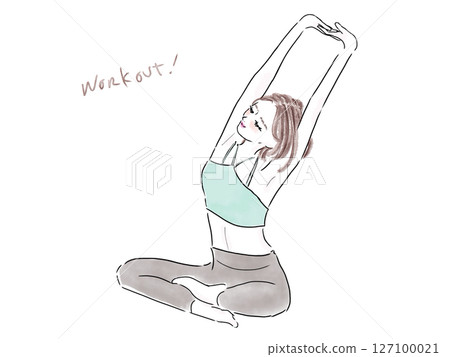 Illustration of a yoga woman 127100021