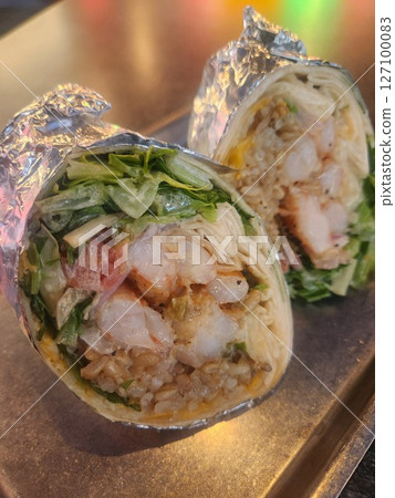 Mexican food. Fast food. Burrito Mexican food. Fast food. Burrito 127100083