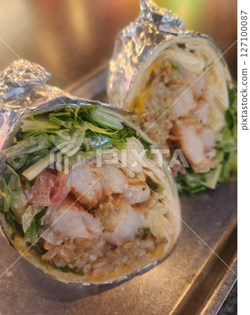 Mexican food. Fast food. Burrito Mexican food. Fast food. Burrito 127100087