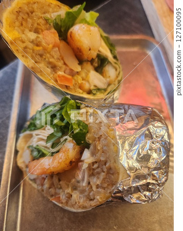 Mexican food. Fast food. Burrito Mexican food. Fast food. Burrito 127100095