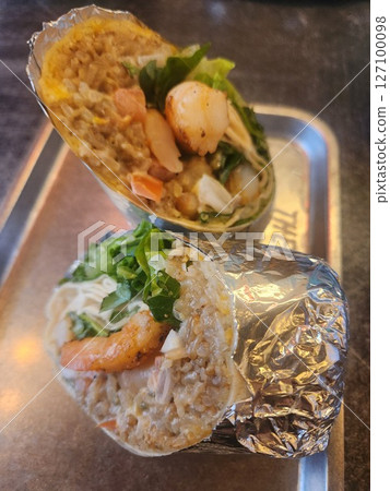 Mexican food. Fast food. Burrito Mexican food. Fast food. Burrito 127100098
