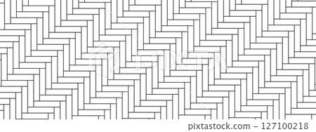 Tile herringbone structure with floor alignment. Seamless pattern with clean texture design. Suitable for surfaces, maps, or UI. Vector illustration. 127100218