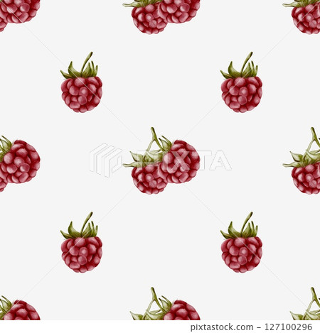 Raspberry watercolor pattern for textiles and wrapping paper design 127100296
