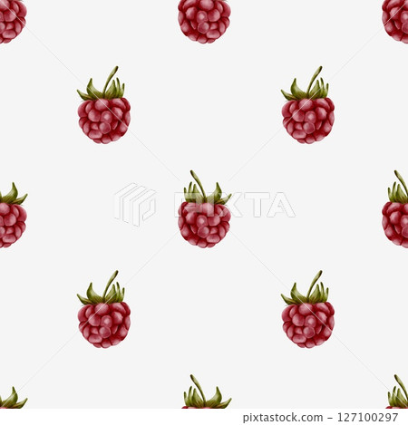 Watercolor raspberry pattern design for textile, wrapping paper, and wallpaper applications Watercolor raspberry pattern design for textile, wrapping paper, and wallpaper applications 127100297