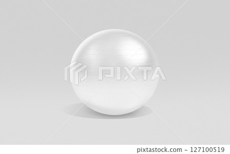 Blank white pilates ball mockup, grey background Blank white pilates ball mockup, grey background 127100519
