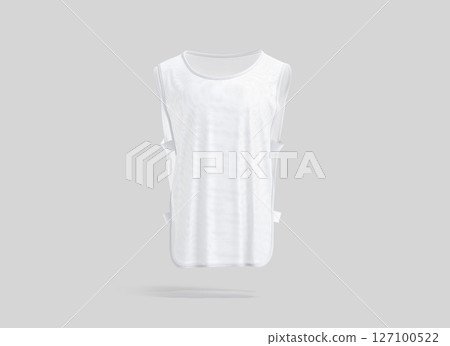 Blank white football team practice vest with straps mockup Blank white football team practice vest with straps mockup 127100522