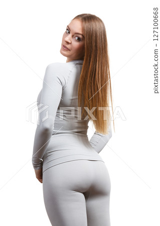 Fit woman in thermolinen underwear Fit woman in thermolinen underwear 127100668