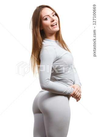 Fit woman in thermolinen underwear 127100669