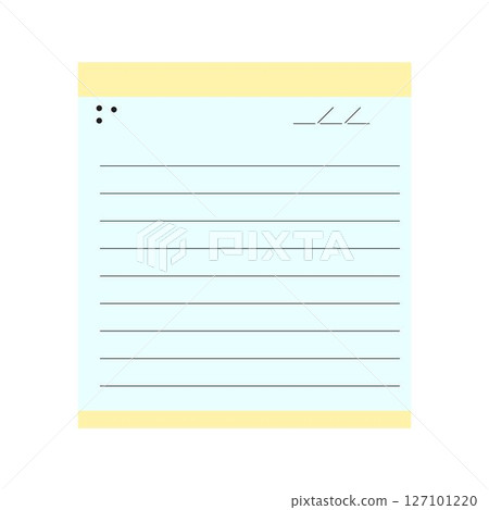 Notebook page with yellow decoration circles lines and space for date 127101220