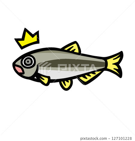 A simple illustration of a surprised chum fish 127101228