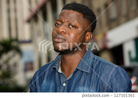 portrait of young african man. portrait of young african man. 127101301