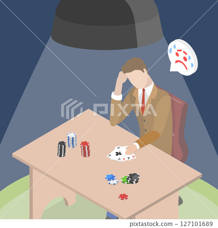 3D Isometric Flat Vector Illustration of Addiction to Casino Entertainment, Gambling, Understanding The Risks And Consequences 3D Isometric Flat Vector Illustration of Addiction to Casino Entertainment, Gambling, Understanding The Risks And Consequences 127101689