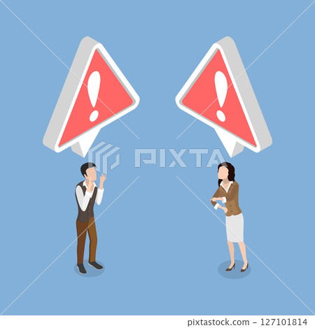3D Isometric Flat Vector Illustration of Problem in Work Communication, Man And Woman Unsuccessful Conversation Leading To Unproductive Dialogue 3D Isometric Flat Vector Illustration of Problem in Work Communication, Man And Woman Unsuccessful Conversation Leading To Unproductive Dialogue 127101814