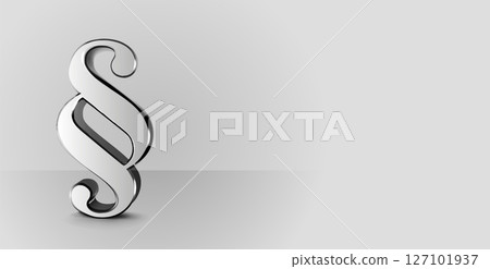 Shiny Silver Paragraph Symbol on Gray Background. Vector 127101937