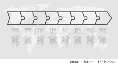 Eight steps line infographic puzzle option diagram Eight steps line infographic puzzle option diagram 127102098