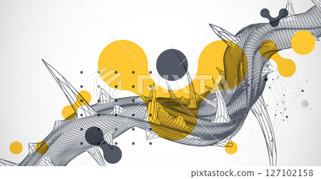 Wireframe science background with plexus effect. Futuristic vector illustration. Wireframe science background with plexus effect. Futuristic vector illustration. 127102158