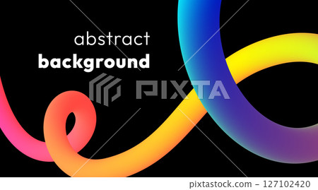 Bold rainbow color gradient wavy line on black background Bold rainbow color gradient wavy line on black background 127102420