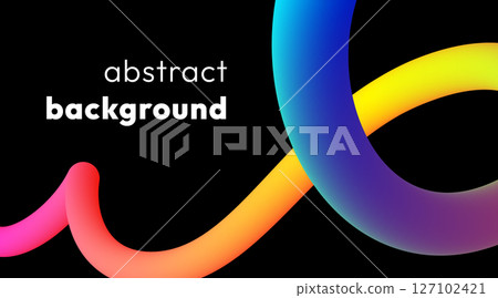 Bold rainbow color gradient wavy line on black background Bold rainbow color gradient wavy line on black background 127102421