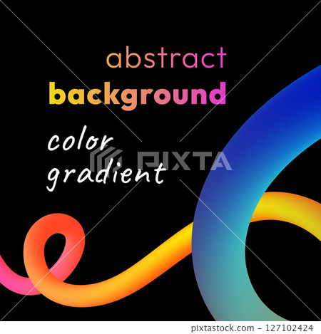 Bold rainbow color gradient wavy line on black background Bold rainbow color gradient wavy line on black background 127102424
