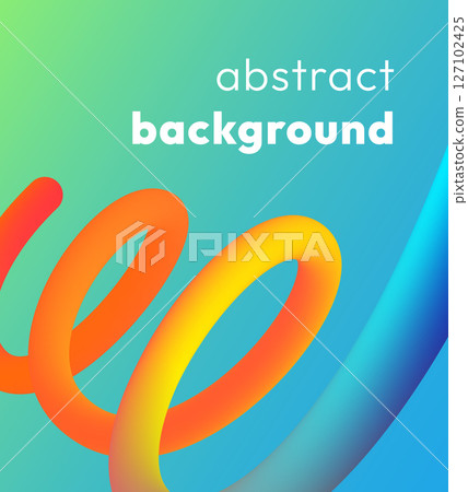 Bold color gradient spiral line abstract banner Bold color gradient spiral line abstract banner 127102425