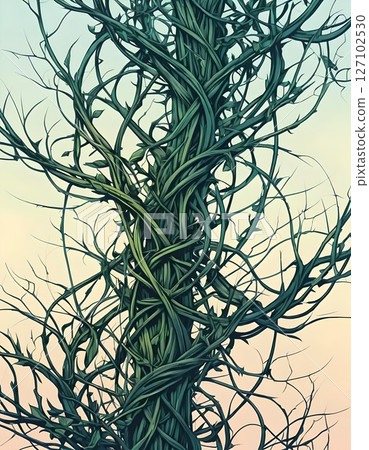 Intricate Twisted Vines: Dark Fantasy Botanical Illustration Intricate Twisted Vines: Dark Fantasy Botanical Illustration 127102530