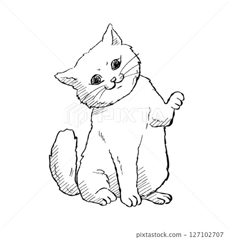 Vector Illustration Of Cute Cat Character Cartoon Illustration 127102707