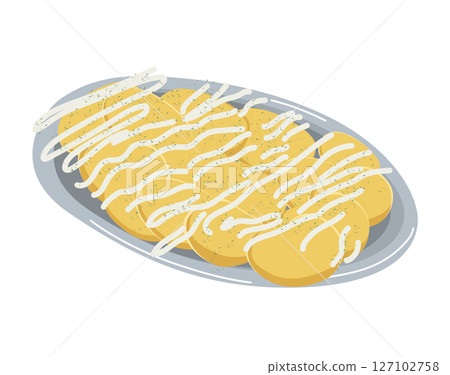 Vector Illustration Of Patatas Bravas with Allioli Spanish Food Cartoon Vector Illustration Of Patatas Bravas with Allioli Spanish Food Cartoon 127102758