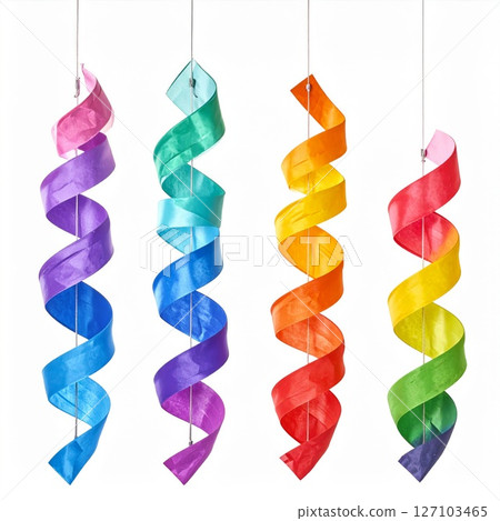 Rainbow Spiral Ribbons Hanging Decor 127103465