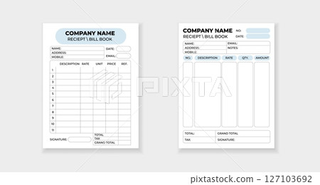 Printable receipt form templates for billing and financial organization Printable receipt form templates for billing and financial organization 127103692