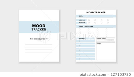 Mood tracker form template for daily emotional and energy level monitoring Mood tracker form template for daily emotional and energy level monitoring 127103720