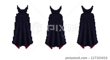 Mosaic style pixelated dress icon with elegant design and retro vintage aesthetic elements Mosaic style pixelated dress icon with elegant design and retro vintage aesthetic elements 127103810