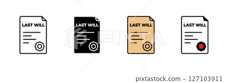 Icon of last will document: simple, modern designs in multiple colors and styles Icon of last will document: simple, modern designs in multiple colors and styles 127103911