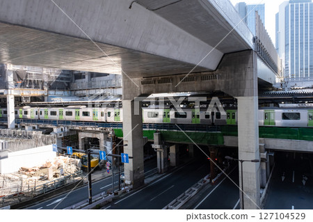 A view of the construction site in front of Shibuya Station, where redevelopment is underway A view of the construction site in front of Shibuya Station, where redevelopment is underway 127104529