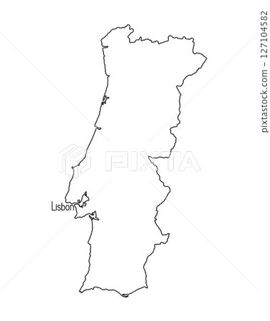 Portugal country map detailed accurate border line simple hand drawn outline vector illustration, blank template with Lisbon capital city for design, educational purposes Portugal country map detailed accurate border line simple hand drawn outline vector illustration, blank template with Lisbon capital city for design, educational purposes 127104582