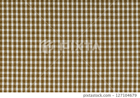 Brown White Plaid Fabric Design Close up View Brown White Plaid Fabric Design Close up View 127104679