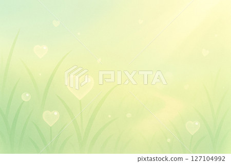 Heart bubbles swaying along the morning dew path 127104992