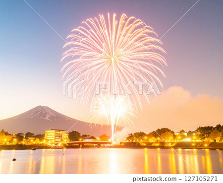 夜空中飄浮的煙火插畫 夜空中飄浮的煙火插畫 127105271