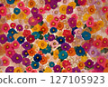 Retro pop floral illustration Japanese style 127105923