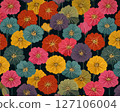 Retro pop floral illustration Japanese style 127106004