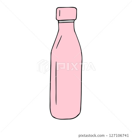 Vector hand drawn colored thermo bottle 127106741