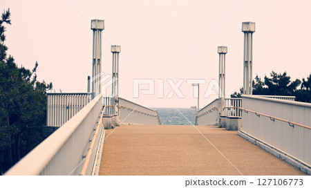 Pedestrian bridge leading to Tsujido Beach 127106773