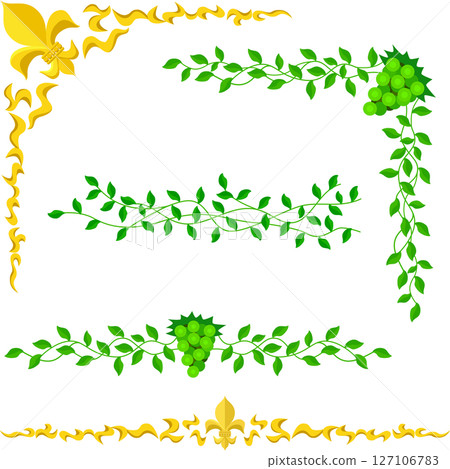 Natural leaf pattern set 127106783