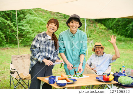 露營 戶外烤肉BBQ 家庭 親子 127106833