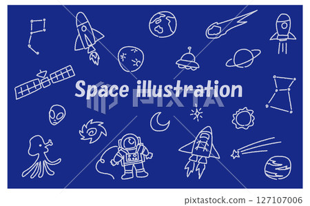 空間塗鴉插畫素材集 127107006