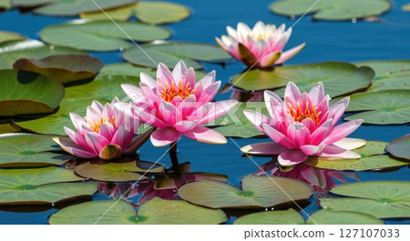 漂浮在池塘的睡蓮 127107033