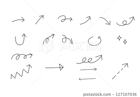 簡單的手繪箭頭素材 簡單的手繪箭頭素材 127107036