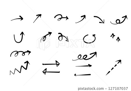 簡單的手繪箭頭素材 127107037