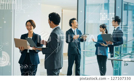 商務人士小組會議和統計數據概念 127107330