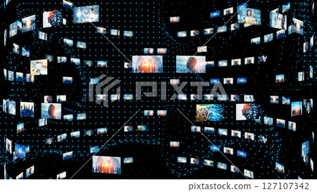 視訊網路的概念視覺 視訊網路的概念視覺 127107342